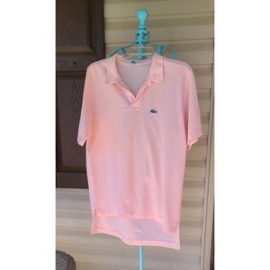 100% Authentic Very Vintage early 1980's LaCoste long tail Pink Polo shirt